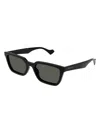 Gucci Grey Rectangular Men's Sunglasses Gg1539s 001 55 In Black