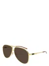 Gucci Geometric Frame Sunglasses In Gold