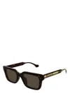 Gucci Havana-yellow-brown Resin Sunglasses In Havana