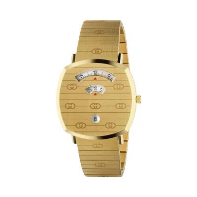 Pre-owned Gucci Men's  Grip 596509 I8600 8740 Watch In Yellow Gold