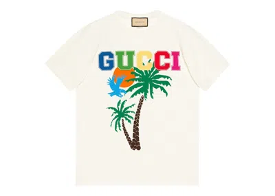 Pre-owned Gucci Men's   Palms T-shirt In White