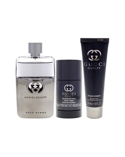 Gucci Men's  Guilty 3pc Gift Set In Black