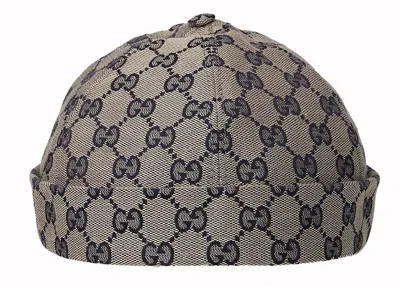 Pre-owned Gucci Men's  Hector Gg Skull Cap In Grey
