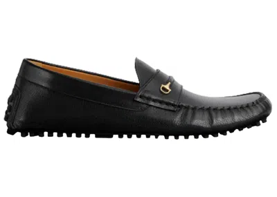 Pre-owned Gucci Men's  Horsebit Driver Loafers Sneakers In Black