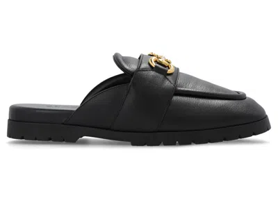 Pre-owned Gucci Men's  Horsebit Leather Mule Sneakers In Black