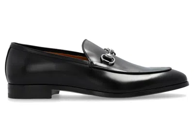 Pre-owned Gucci Men's  Horsebit Loafer Leather Sneakers In Black