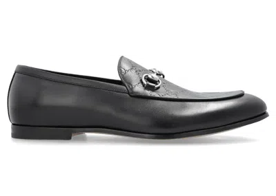 Pre-owned Gucci Men's  Horsebit Loafers Gg Embellished Sneakers In Black