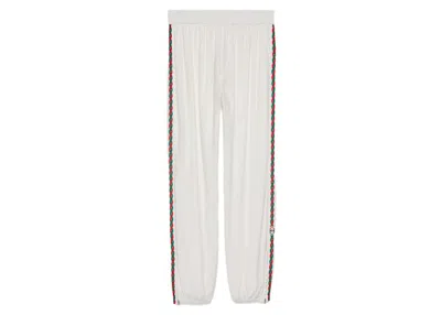 Pre-owned Gucci Men's  Interlocking G Embroidery Track Pants In White
