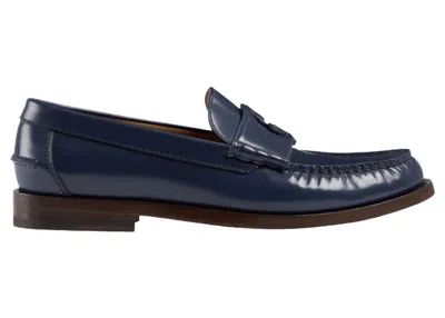 Pre-owned Gucci Men's  Interlocking G Loafers Sneakers In Blue