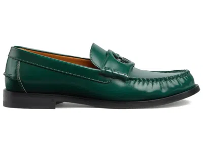 Pre-owned Gucci Men's  Interlocking G Loafers Sneakers In Green