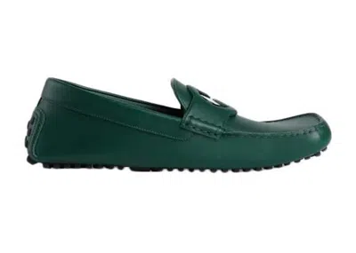 Pre-owned Gucci Men's  Interlocking G Moccasins Sneakers In Green