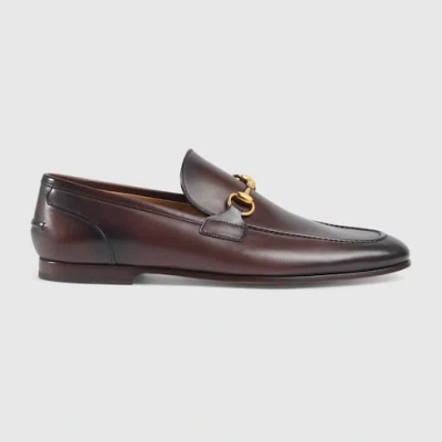 Gucci Jordaan Leather Loafer In Brown