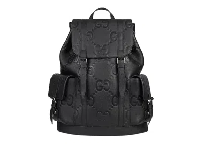 Pre-owned Gucci Men's  Jumbo Gg Backpack In Black