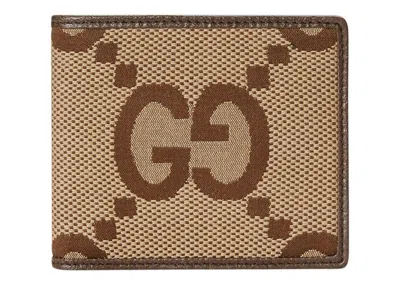 Pre-owned Gucci Men's  Jumbo Gg Wallet In Beige/ebony