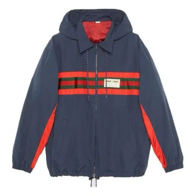 Gucci Men's  Label Nylon Jacket Blue