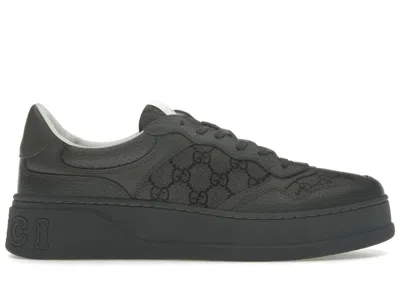 Pre-owned Gucci Men's  Lace Up Sneaker Gg Monogram Sneakers In Grey In Gray