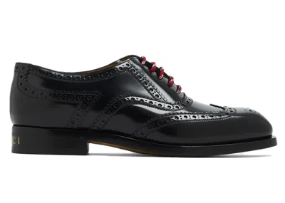 Pre-owned Gucci Men's  Lace Up Sneakers Sneakers In Black/red