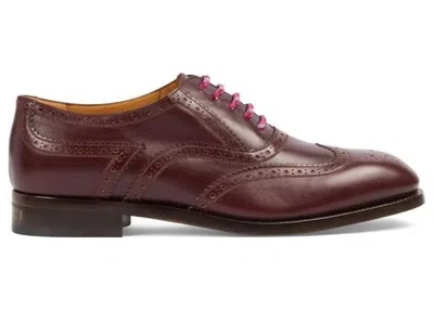 Pre-owned Gucci Men's  Laceup Sneakers Sneakers In Burgundy
