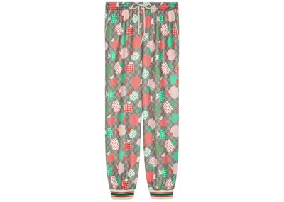 Pre-owned Gucci Men's  Les Pommes Jogging Pant In Red/beige/brown