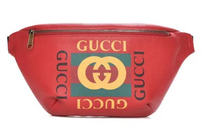 Pre-owned Gucci Men's  Logo Belt Bag In Hibiscus Red