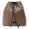Gucci Men's  Logo Drawstring Canvas Bucket Bag Backpack One Size Brown