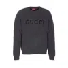 Gucci Logo-embroidered Ribbed Sweater In Gray
