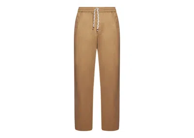 Pre-owned Gucci Men's  Logoprint Drawstring Pants In Beige