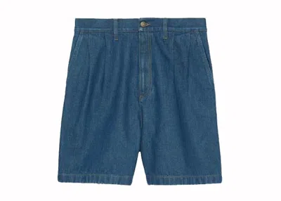 Pre-owned Gucci Men's  Lovelight Denim Shorts In Blue