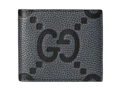 Pre-owned Gucci Men's  Maxi Gg Wallet In Dark Grey And Black