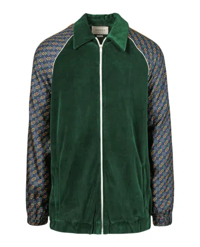 Pre-owned Gucci Men's  Mixed Media Track Jacket In Yard