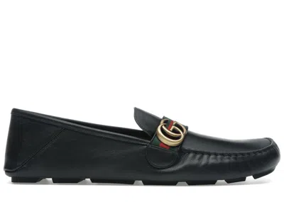 Pre-owned Gucci Men's  Noel Driver Loafer Sneakers In Black