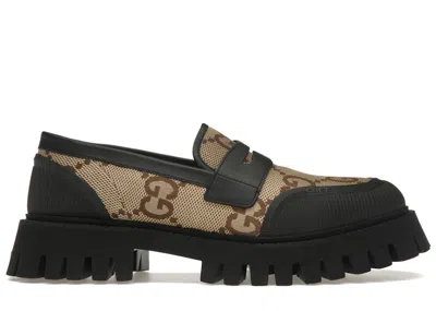 Pre-owned Gucci Men's  Novo Gg Loafer Sneakers In Camel/black