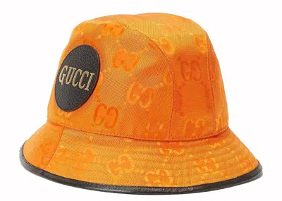 Pre-owned Gucci Men's  Off The Grid Bucket Hat In Orange/black In Multi
