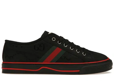 Pre-owned Gucci Men's  Off The Grid Tennis 1977 Low Econyl Sneakers In Black Gg/green/red In Multi