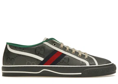 Pre-owned Gucci Men's  Off The Grid Tennis 1977 Low Econyl White Sneakers In Dark Grey Gg/blue/red
