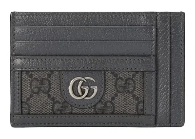 Pre-owned Gucci Men's  Ophidia Card Case In Grey/black