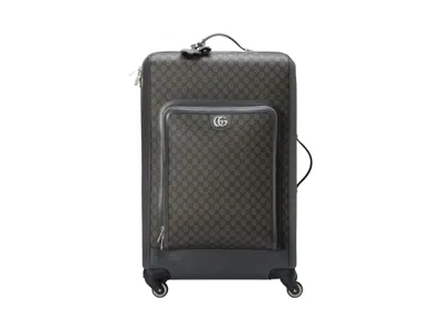 Pre-owned Gucci Men's  Ophidia Gg Medium Trolley In Glay In Gray