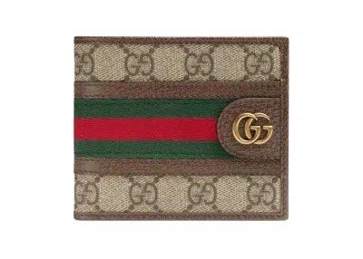 Pre-owned Gucci Men's  Ophidia Gg Wallet In Beige/ebony