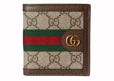 Pre-owned Gucci Men's  Ophidia Gg Web Wallet In Beige/ebony