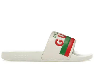 Pre-owned Gucci Men's  "original " Slide Sneakers In White