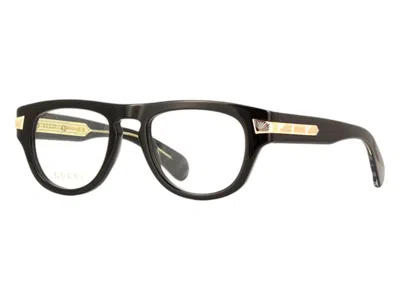 Pre-owned Gucci Men's  Oval Eyeglasses In Black (gg1519o 001)