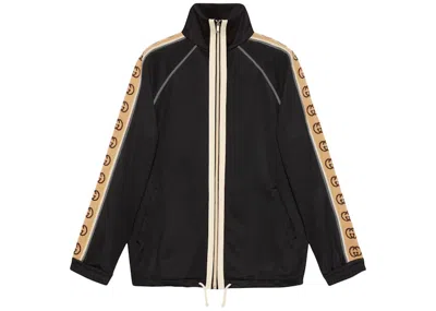 Pre-owned Gucci Men's  Oversize Technical Jersey Jacket In Black