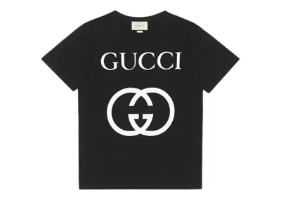 Pre-owned Gucci Men's  Oversize With Interlocking G T-shirt In Black/white