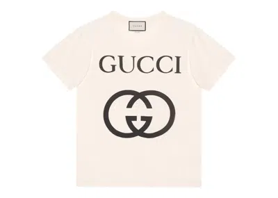 Pre-owned Gucci Men's  Oversize With Interlocking G T-shirt In White/black