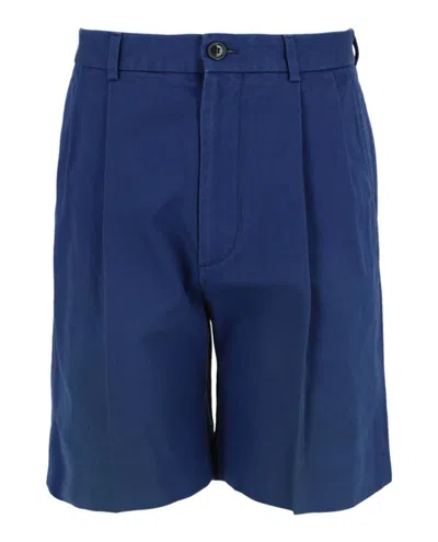 Pre-owned Gucci Men's  Pineapple Embroidered Shorts In Blue