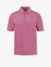 Gucci Pink Polo Shirt With Chest Pocket And Embroidered Logo On The Front In Fine Silk Knit Man In Pink