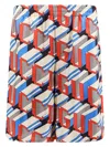 Gucci Silk Bermuda Shorts With Pixel Print In Multi