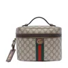 Gucci Structured Leather Clutch With Signature Gg Pattern
