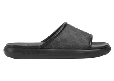 Pre-owned Gucci Men's  Pursuit Supreme Slide Sneakers In Black