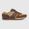 Gucci Re-motion Gg Canvas Suede-trimmed Sneakers In Brown